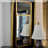 DM01. Black and gold framed mirror. 42.5”h x 22”w 